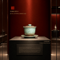 Celadon Tea Cup | Celadon Floral Gaiwan | JC030