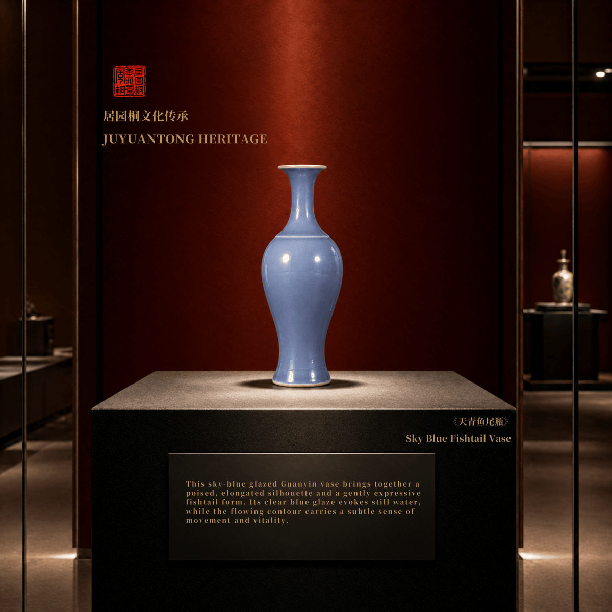 Porcelain Vase | Sky Blue Fishtail Vase | pv009